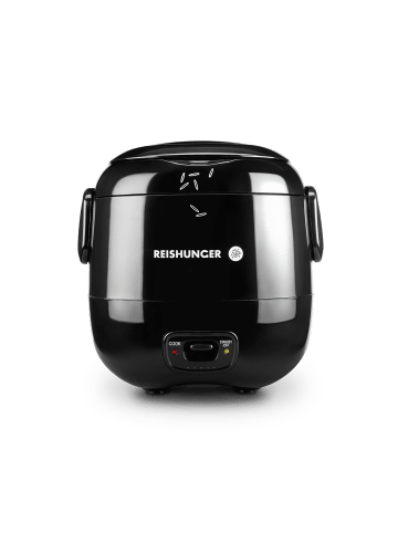 Reishunger Mini Reiskocher mit Keramikinnentopf, 120W, 0,3l, Schwarz