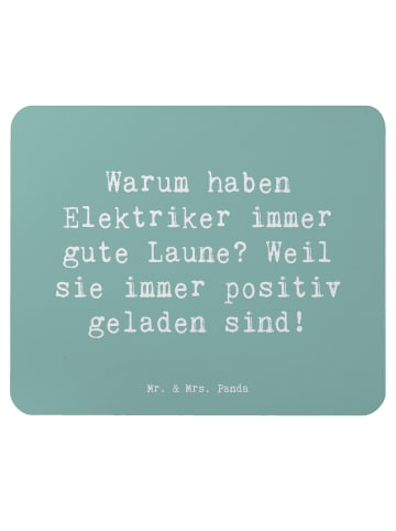 Mr. & Mrs. Panda Mousepad Spruch Positiver Elektriker mit Spruch in Meeresbrise