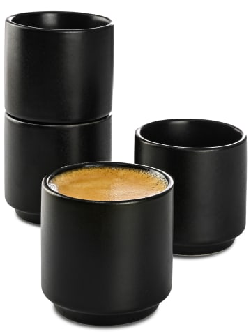 Cosumy Espressotassen 4er Set aus Keramik - Stapelbares Design