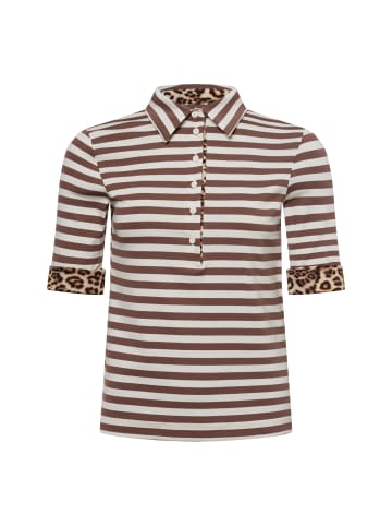MARC CAIN SPORTS  T-Shirt in schoko weiß - 0001