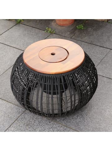 MARELIDA Beistelltisch Gartentisch mit Behälter D: 58cm in schwarz