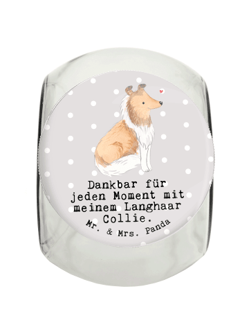 Mr. & Mrs. Panda Dose Langhaar Collie Moment mit Spruch in Grau Pastell