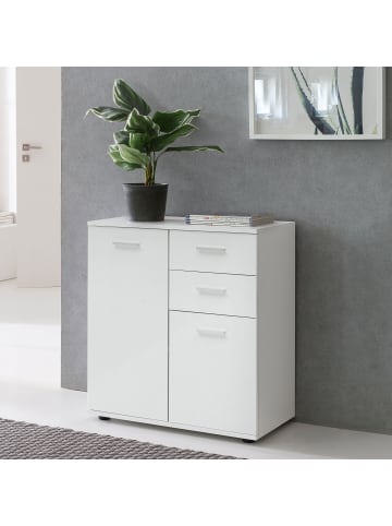KADIMA DESIGN Kommode | Weiß, 71x78x35.5cm, Türen, Schubladen