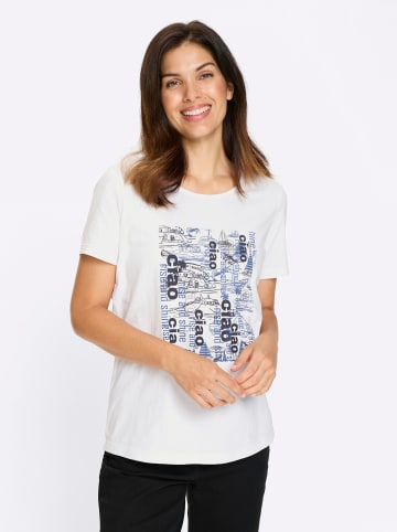 Sieh an! Kurzarm-Shirt in weiß-marine