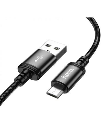 HOCO Ladekabel USB Typ A auf Micro USB 2,4A Datenkabel in Schwarz 3m in Schwarz