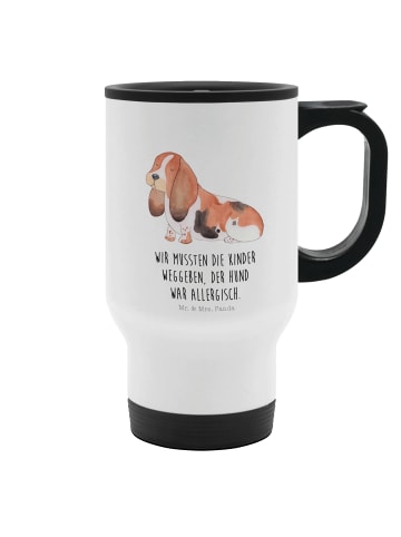 Mr. & Mrs. Panda thermosbecher Hund Basset Hound mit Spruch in Weiß