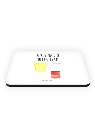 Mr. & Mrs. Panda Kühlschrankmagnet Toast Marmelade mit Spruch in Weiß