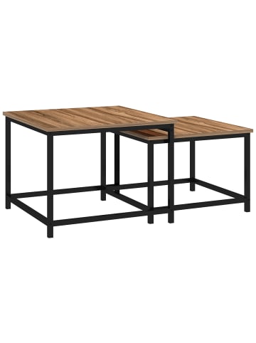 HOMCOM Couchtisch-60L x 60B x 45H cm-Naturholz