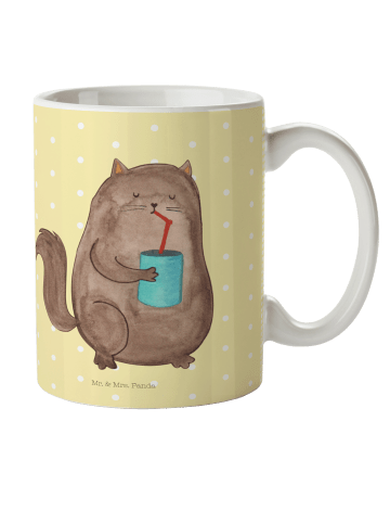 Mr. & Mrs. Panda Plastikbecher Katze Dose ohne Spruch in Gelb Pastell