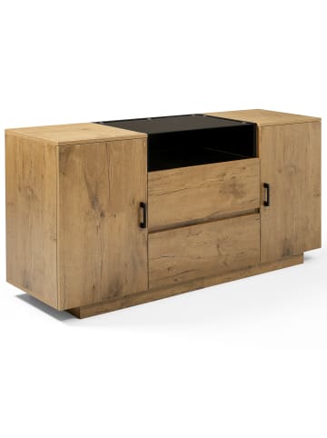 ABRIHOME Sideboard mit 2 Schubladen und 2 Schränken, 70x140x40cm