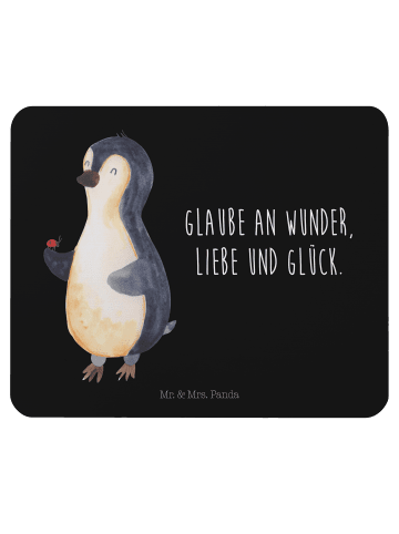 Mr. & Mrs. Panda Mousepad Pinguin Marienkäfer mit Spruch in Schwarz