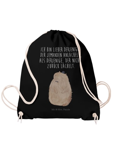 Mr. & Mrs. Panda Stoffbeutel Murmeltier mit Spruch in Schwarz