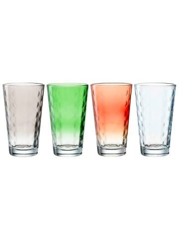 LEONARDO 4er Set Trinkgläser Optic 540 ml bunt in bunt