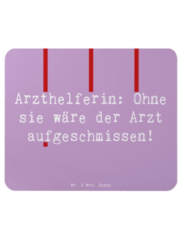 Mr. & Mrs. Panda Mousepad Spruch Arzthelferin Herz mit Spruch in Lavendeltraum