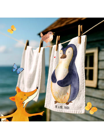 Mr. & Mrs. Panda Handtuch Pinguin Diät ohne Spruch in Weiß