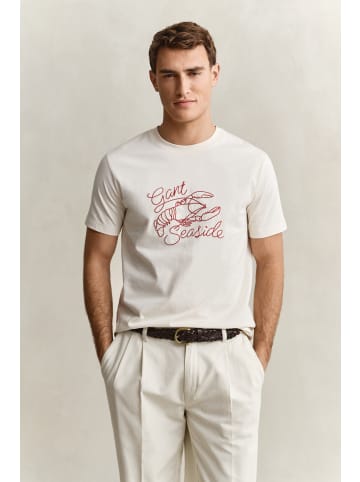 Gant T-Shirt in ecru rot - 0001
