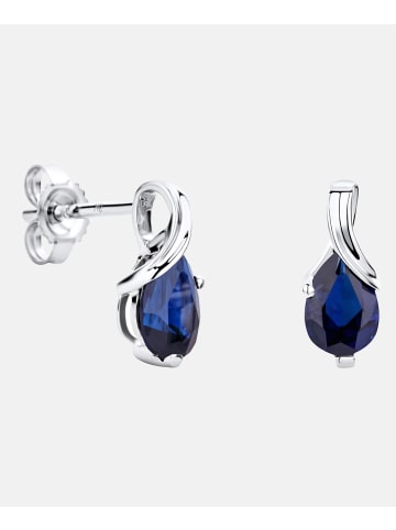 Diamant L'éternel Ohrstecker aus 375 Weißgold mit Saphir