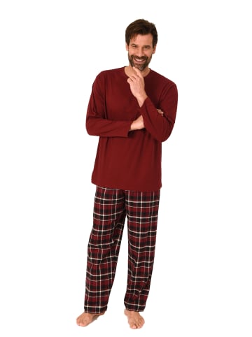 NORMANN Schlafanzug lang Pyjama FlanellHose Karo - 88218 in rot2