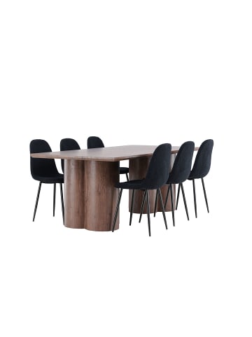 ebuy24 Essgruppe Olivia (7-teilig) Mokka 100 x 210 cm