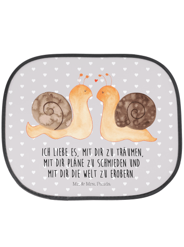 Mr. & Mrs. Panda Sonnenblende Auto Schnecken Liebe mit Spruch in Grau Pastell