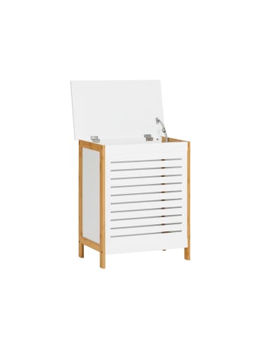 SoBuy Wäschekorb in Reinweiß - (W) 30 x (H) 60 x (L) 50 cm