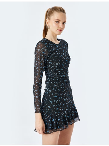 KOTON Kleid in Schwarz Gemustert