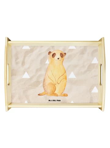 Mr. & Mrs. Panda serviertablett holz Erdmännchen ohne Spruch in Sandig