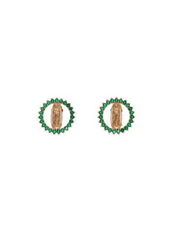 NAEMI Women Earrings in Rose Gold Green