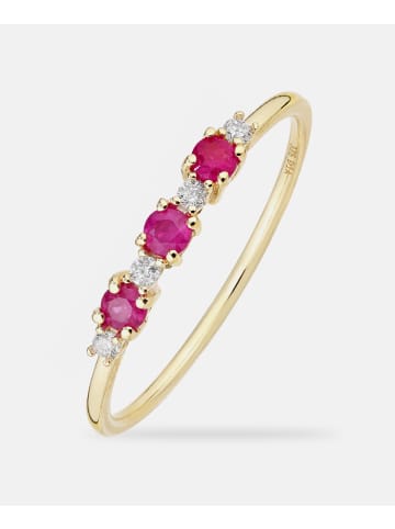 Diamant L'éternel Ring, mit Rubin, 375 Gelbgold