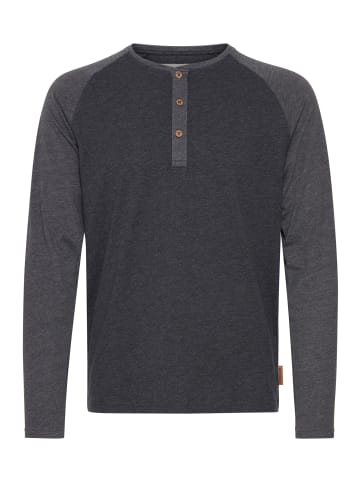 INDICODE Rundhalsshirt IDWinston 40-131MM Longsleeve im Baseball-Look in grau melange