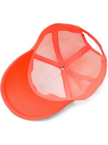 styleBREAKER Mesh Cap in Weiß-Neonorange