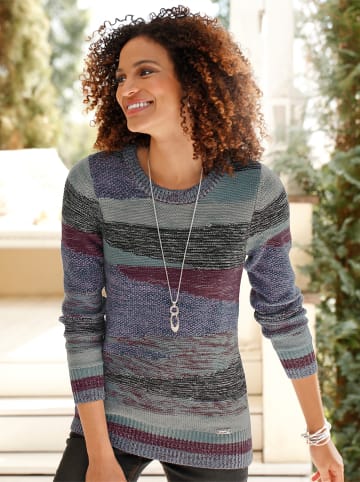 WITT WEIDEN Strickpullover in jade-steingrau-gemustert