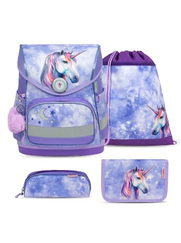 Belmil 4tlg-Set: Schulranzen Set Compact Mistyc Luna in Lila H37xL30xT19 cm