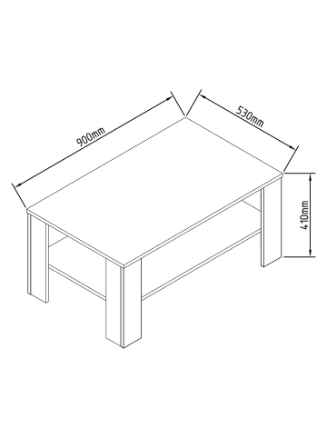 ebuy24 Couchtisch Dalus 2 Weiß 90 x 53 cm