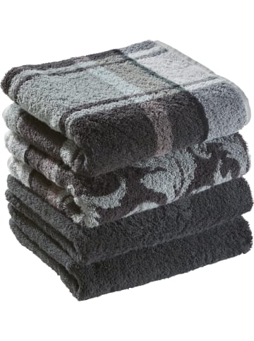 Erwin Müller Jacquard Handtuch 4er-Pack Ludwigsburg in grau