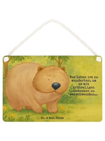 Mr. & Mrs. Panda Deko Schild Wombat Design mit Spruch in Weiß
