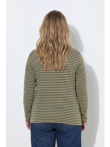 Ulla Popken Langarmshirt in dunkel khaki