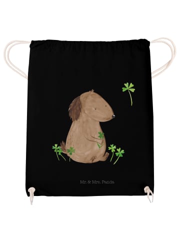 Mr. & Mrs. Panda Gym Bag Hund Kleeblatt ohne Spruch in Schwarz
