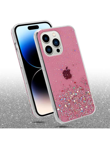 cadorabo Hülle für Apple iPhone 14 PRO MAX Glitter in Rosa mit Glitter