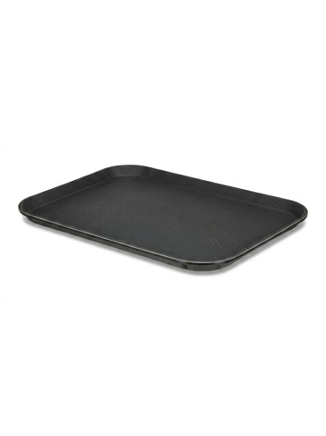 relaxdays 2x Serviertablett in Schwarz - (B)46 x (T)35 cm
