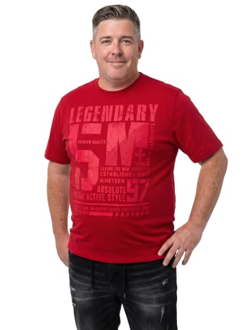 Men Plus Kurzarm T-Shirt in rubinrot