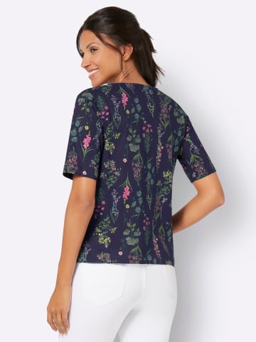 Sieh an! Kurzarm-Shirt in marine-altrosa-bedruckt