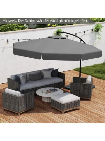 COSTWAY Sonnenschirm 300 cm, inkl. Schutzhülle in Grau