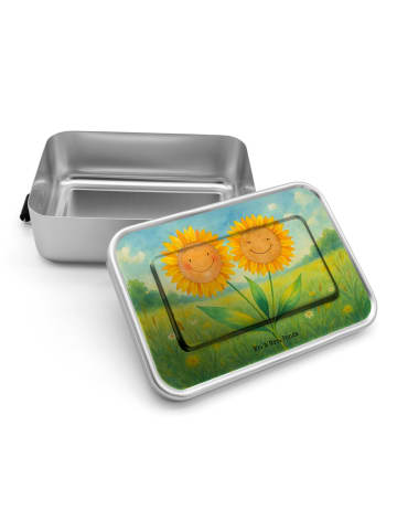 Mr. & Mrs. Panda Blech Brotdose Blume Sonnenblume Design ohne Sp... in Weiß