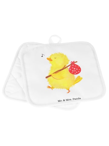 Mr. & Mrs. Panda 2er Set Topflappen  Küken Wander ohne Spruch in Weiß