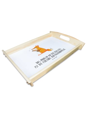 Mr. & Mrs. Panda Servier Tablett Fuchs Gitarre mit Spruch in Weiß