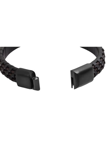 Adeliás Unisex Armband aus Leder 21 cm in schwarz
