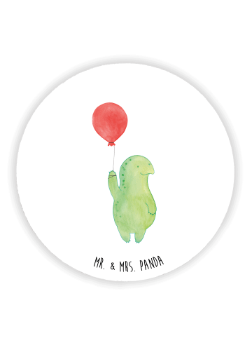 Mr. & Mrs. Panda Rund Magnet Schildkröte Luftballon ohne Spruch in Weiß
