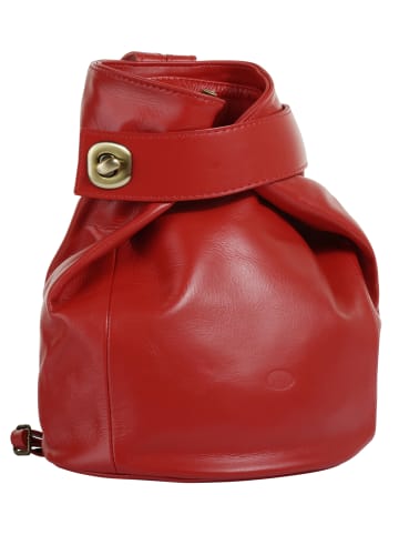 piké Cityrucksack echt Leder in rot