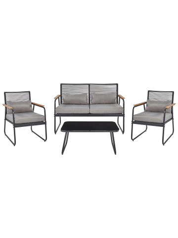 Beliani 4-tlg Lounge Set POMONTE in Schwarz/Grau